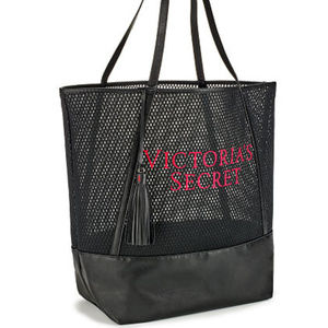 Victoria's Secret Black Tote with Pink Logo